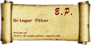 Brieger Péter névjegykártya