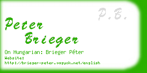 peter brieger business card