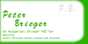 peter brieger business card